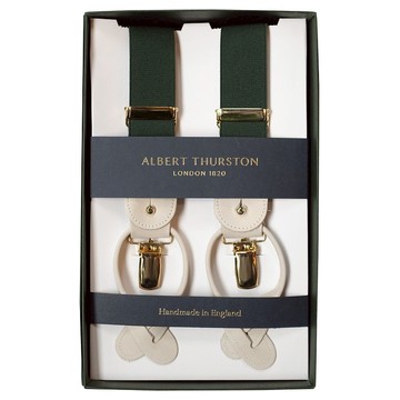 吊帶 Albert Thurston 墨綠 2合1 英國製 紳士 braces suspender