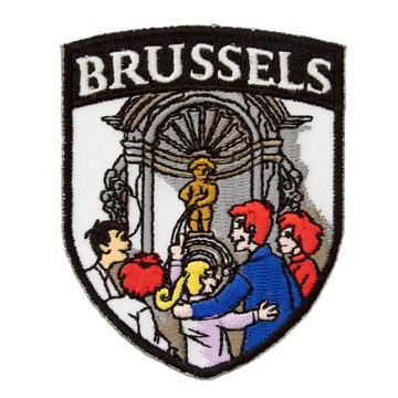DIY刺繡徽章 肩章補丁 比利時尿尿小童 布魯塞爾地標刺繡 布章 臂章燙 刺繡燙 徽章 刺繡布貼補破洞貼 _廠商直送