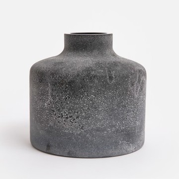 艾禮思霧面感玻璃花器16cm 灰黑