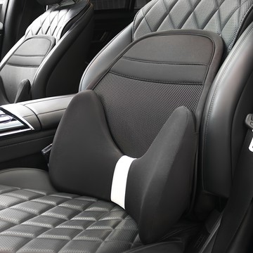 GMZ MOTORS 2IN1 腰部/背部通風汽車座椅靠墊 可拆卸拼接  黑色  1組