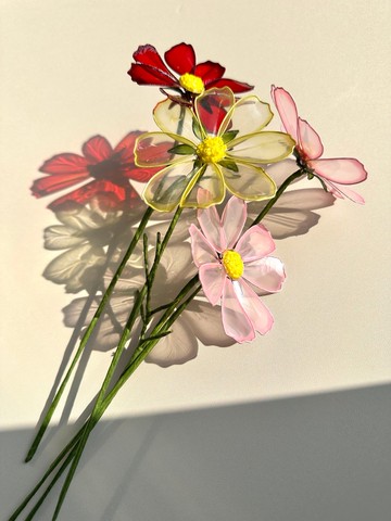 波斯菊 - 華麗寶石色系 水晶花 療癒擺飾