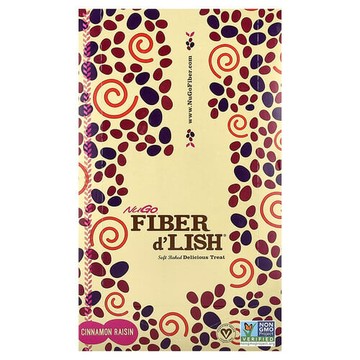 NuGo Nutrition, Fiber d' Lish，肉桂葡萄乾，16 根，每根 1.6 盎司（45 克）