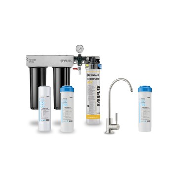 EVERPURE 櫥下型 PURVIVE Trio-4H2三道式生飲淨水器(升級不鏽鋼龍頭/前置樹脂+中空絲膜)