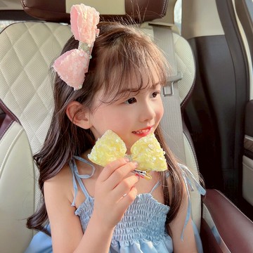 兒童時尚韓版蝴蝶結發夾公主亮面立體發卡頭飾小女孩可愛夾子發飾