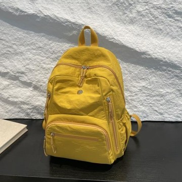 新款雙肩包背包尼龍布多口袋學生運動簡約休閑女包大容量通勤森系