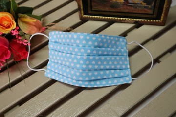 淺藍愛心 四重紗立體環保口罩 可清洗 重覆使用 (兒童~成人)