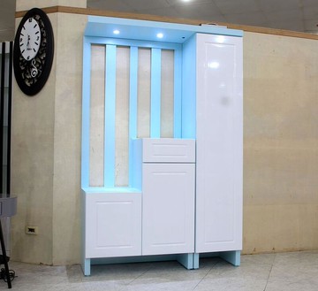 【歐風別館】愛琴海藍白色烤漆玄關鞋櫃【基隆至台中免運費】