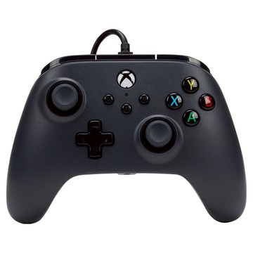 PowerA XBOX 官方授權有線遊戲手把 輕巧人體工學設計 雙震動馬達 多功能按鈕  1519265-02  黑色  1個