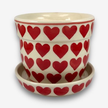 波蘭手繪手工陶-盆栽 14cm  紅心皇后系列 入門款