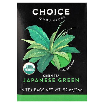 Choice Organics, 綠茶，日本綠茶，16 茶包，0.92 盎司（26 克）