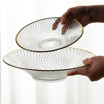 FOREVER 日式輕奢玻璃碗/描金邊銀河款 3入組