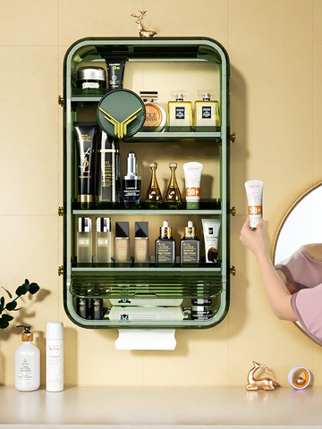 收納架置物架衛生間壁掛式分層架子免打孔廁所洗漱臺化妝品收納架