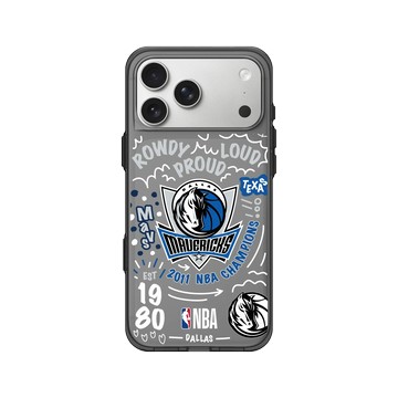iPhone 17 Pro Max Clear (相機按鈕) 酷墨灰 - NBA - 塗鴉系列-達拉斯獨行俠 Dallas Mavericks - Graffiti