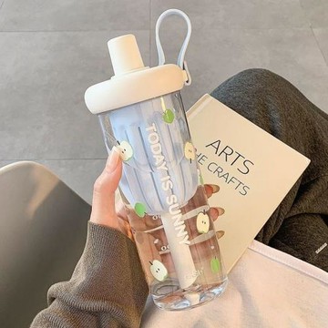女生高顏值水杯2025新款tritan夏天學生吸管杯茶水分離大容量杯子