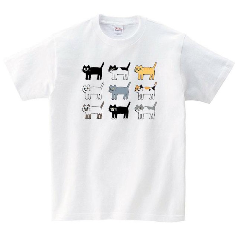 いろんな猫 Tシャツ かわいい 白猫 黒猫 白 プレゼント 大きいサイズ