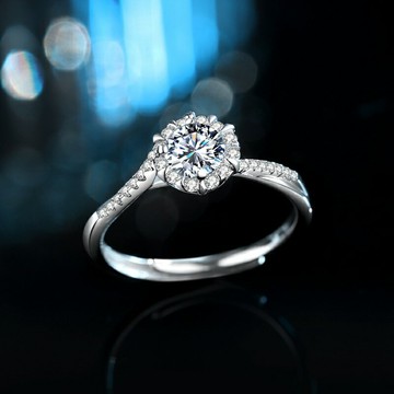 現貨+預購 莫桑石戒指925純銀-時尚輕奢一克拉D色女飾品74gk17【獨家進口】【米蘭精品】