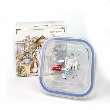 PETER RABBIT 比得兔長方型玻璃保鮮盒(r-500-1p) 可愛卡通圖案 冰箱收納好幫手  1入  1個