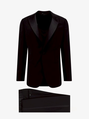 Icon virgin wool tuxedo with satin profiles - GIORGIO ARMANI - gender_Man