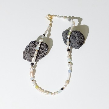 Genevieve 珍珠項鍊/串珠項鍊/水晶/半寶石/鎖骨鍊/14K包金