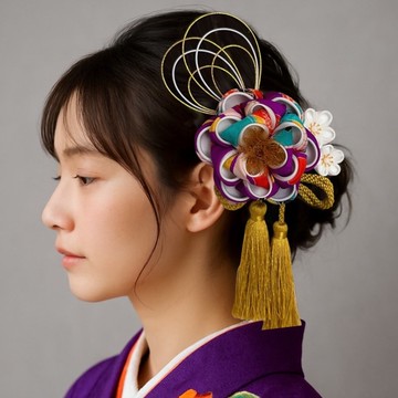 古董和服椿花手工髮飾套組 – 獨特優雅