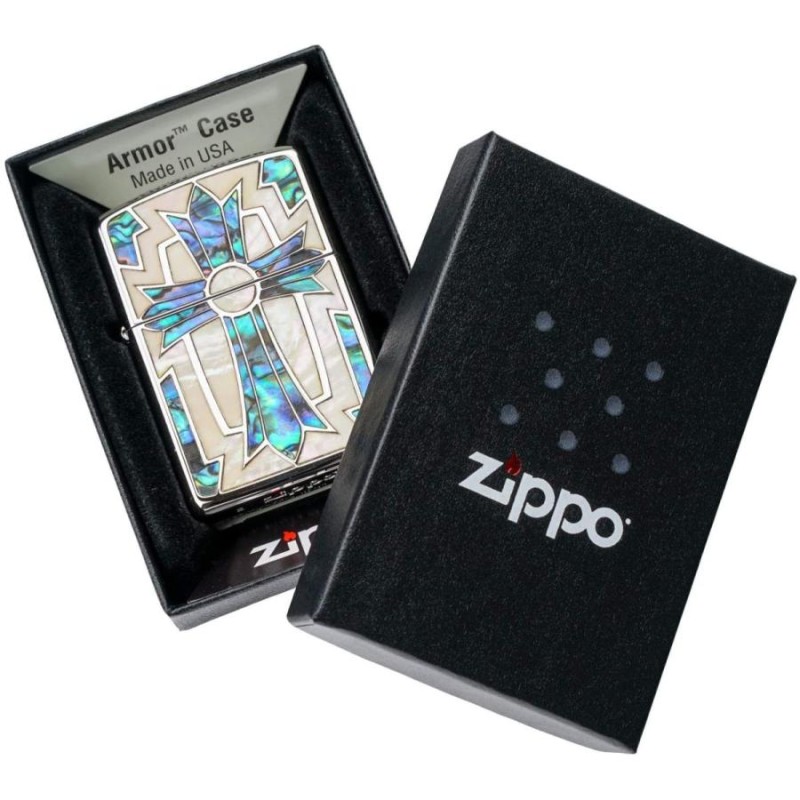 Zippo ジッポー ライター GRND-CRS アーマー 天然貝嵌め インレイド