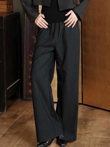 逆水/中國風簡約 復古休閒闊腿長褲