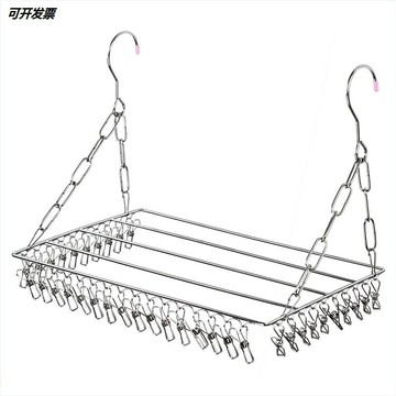 多功能不銹鋼陽臺晾曬架窗臺多夾子襪架晾衣架防盜窗曬鞋掛架