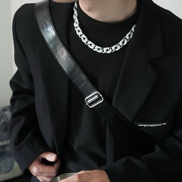 ☆LimeLight☆ 立體釦 陶瓷 拼接 嘻哈 古巴項鍊 飾品 鈦鋼 項鍊 男生項鍊 女生項鍊 ACC-K3009