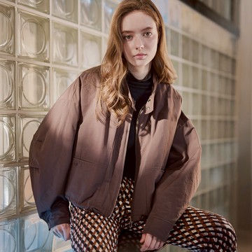 立領綁帶鋪棉外套