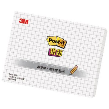 3M Post-it利貼狠黏方格便條紙/645S-GRID/101x125mm/白/100張/本