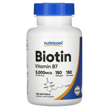 Nutricost, 生物維生素，5000 微克，150 粒軟凝膠