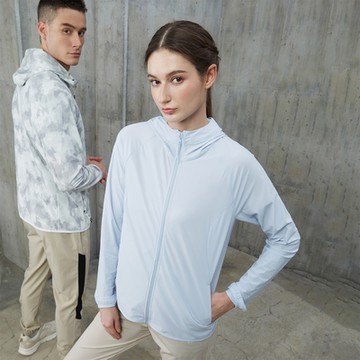 GIORDANO 女裝冰涼感抗UV防曬連帽外套 G-MOTION系列 - 72 鹵素藍