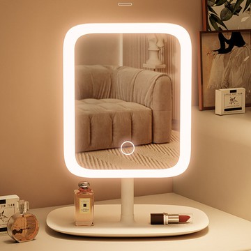 led智能化妝鏡帶燈女生臥室梳妝臺梳妝鏡學生宿舍桌面補光小鏡子