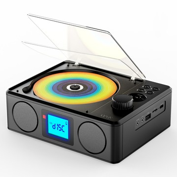 跨境便攜式藍牙音響一體機復古cd播放機立體聲CD機收音機【Snowbelle優選】