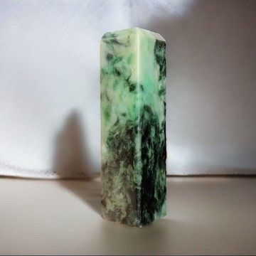 花青翡翠玉印章 | 天然緬甸玉A貨翡翠 | 送禮