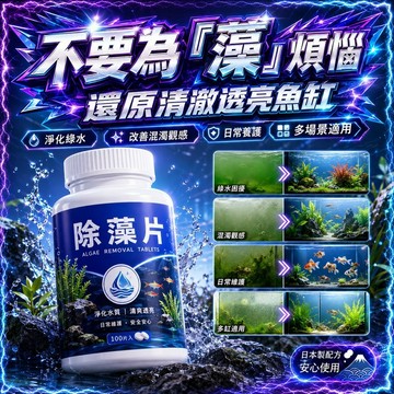 ⭐️現貨⭐️魚缸除藻片 去苔劑 青苔淨滅藻 強效淨水片 水族箱 水質淨化片 綠水 褐藻 清除魚池黑毛 快速除藻 防傷魚蝦