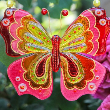 蝴蝶玻璃牆板捕光器彩繪藝術懸掛家居裝飾