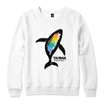 彩虹色的台灣鯨 - 大學T - 1色