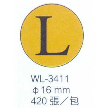 【文具通】華麗牌WL-3411 L SIZE標籤16mm 420pcs M7010167【領券滿額再折千12/31止】