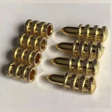 【台灣熱門】金色 餐檯插銷層板 託鋅合金 餐桌 定位 銷緊固件 隔板  螺絲 銅套導正銷【福利】