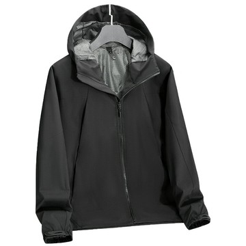 【巴黎精品】現貨+預購 衝鋒衣防風夾克-素面連帽防水透氣男外套3色a1he37