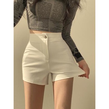 黑色高腰包臀短褲女2025春季新款韓版顯高顯瘦熱褲彈力外穿休閑褲