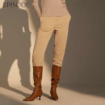 EPISODE - 簡約舒適俐落百搭窄腳西裝長褲E30491(卡其）