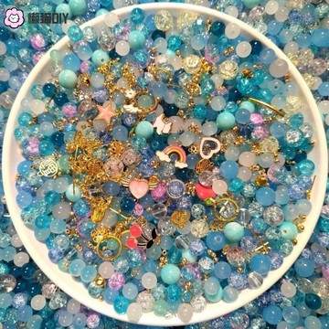 懶貓手作✨ 混色手作仿玉DIY琉璃珠手鏈手作串珠圓珠手機鏈項鏈飾品配件散珠 diy配件 diy飾品 飾品配件