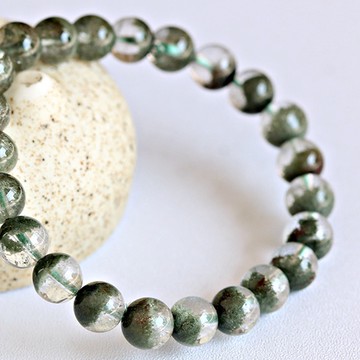 【藏寶】贊比亞墨翠綠聚寶盆綠幽靈水晶手鍊/水晶手串