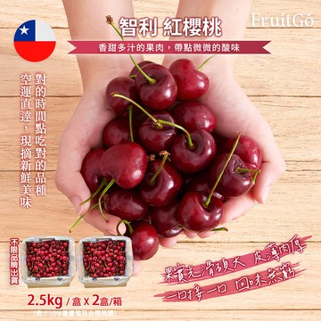 [馥果FruitGo]智利紅櫻桃(中大顆2J)-2.5KG*2箱