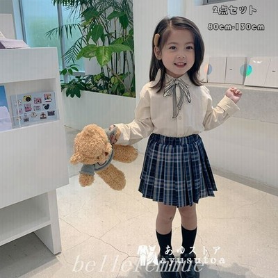 女の子 ベビー スーツ 2点セット フォーマル 入園式 卒園式 入学式 七五三 オシャレ セットアップ 上下セット シャツ プリーツスカート 普段着 春 秋 80 130 通販 Lineポイント最大get Lineショッピング