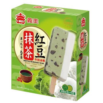 [家速配]義美抹茶紅豆牛奶冰棒87.5gx5
