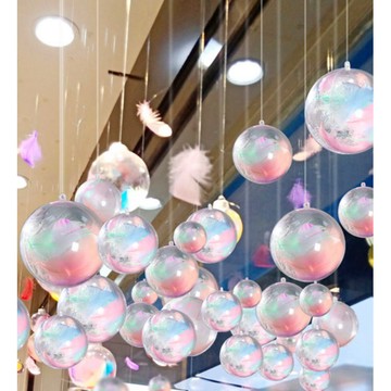 現貨 壓克力球 20cm 空心圓球高透明聖誕球塑料PS環保 永生花球 結婚用品 婚禮佈置 乾燥花 浪漫透明球