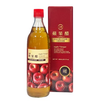 【台糖】蘋果醋(600ml/瓶)天然釀造香醇好喝、居家調飲與料理首選